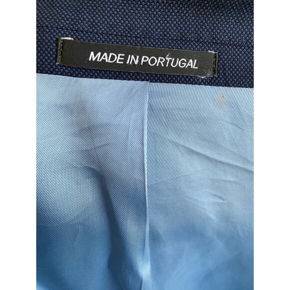 J. Hilburn Vitale Barberis Canonico Wool Blue Jacket Blazer Bespoke 44R - Picture 12 of 12